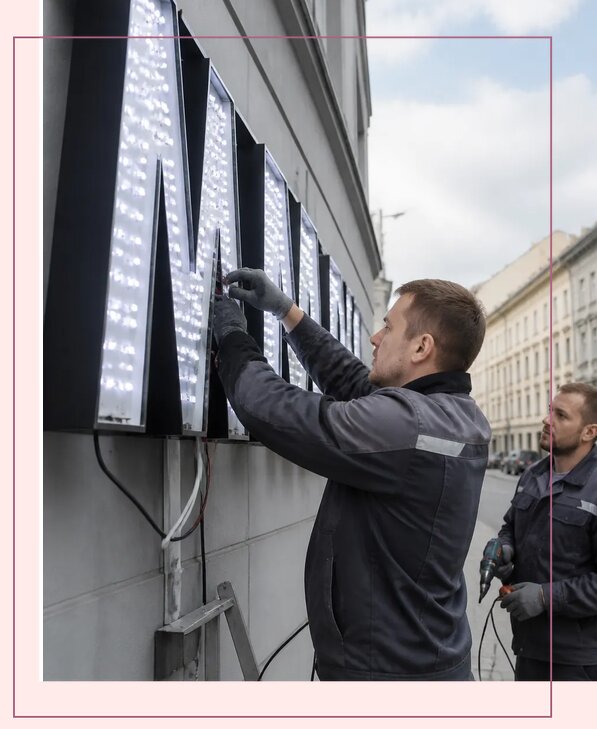 Изготовление и монтаж светодиодных LED вывесок в Солнечногорске